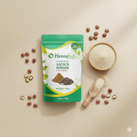 Hennahub Kaunch Powder (Food Grade) 100gm Pack | Pure Mucuna pruriens Seed Powder | Natural Botanical Ingredient for Warm Drinks, Smoothies & Herbal Mixes
