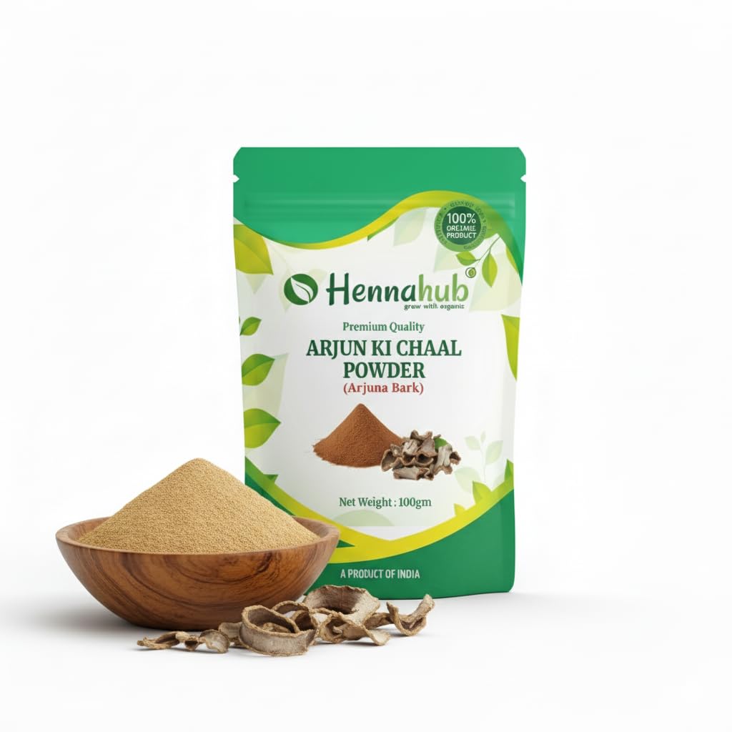 Hennahub Arjun Ki Chaal Powder (Food Grade) 100gm | Pure Terminalia arjuna Bark Powder | Traditional Plant-Based Ingredient for Herbal Drinks & Home Recipes