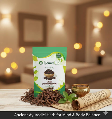 Hennahub Whole Dried Raw Jatamansi Roots (Sabut) 100gm Pack | 100% Natural Spikenard Root | Ayurvedic Herb for Stress Relief, Hair Growth & Sleep Support