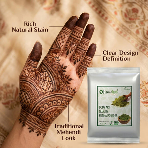 Natural Body art Quality Henna Leaves Powder/Mehandi for hand (Triple Filter) 1KG