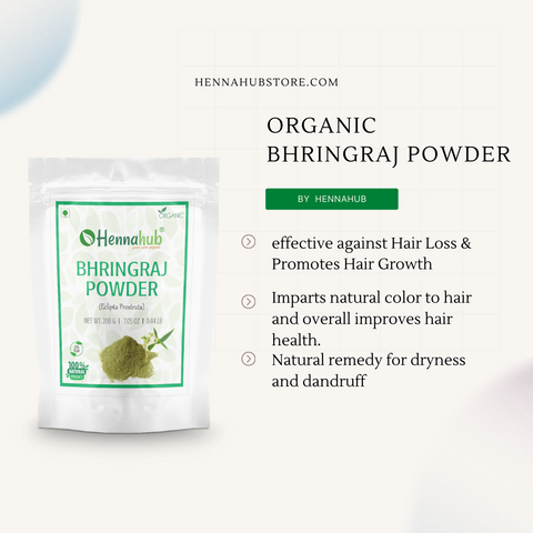 Organic Bhringraj Powder for Hair care, 200gm - hennahubstore